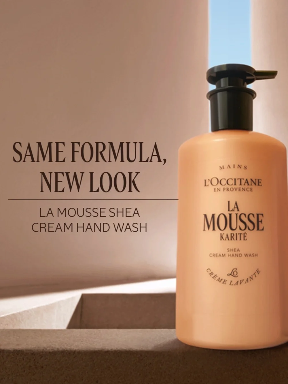 L'OCCITANE La Mousse Shea Cream Hand Wash - Peach Bottle with Black Pump